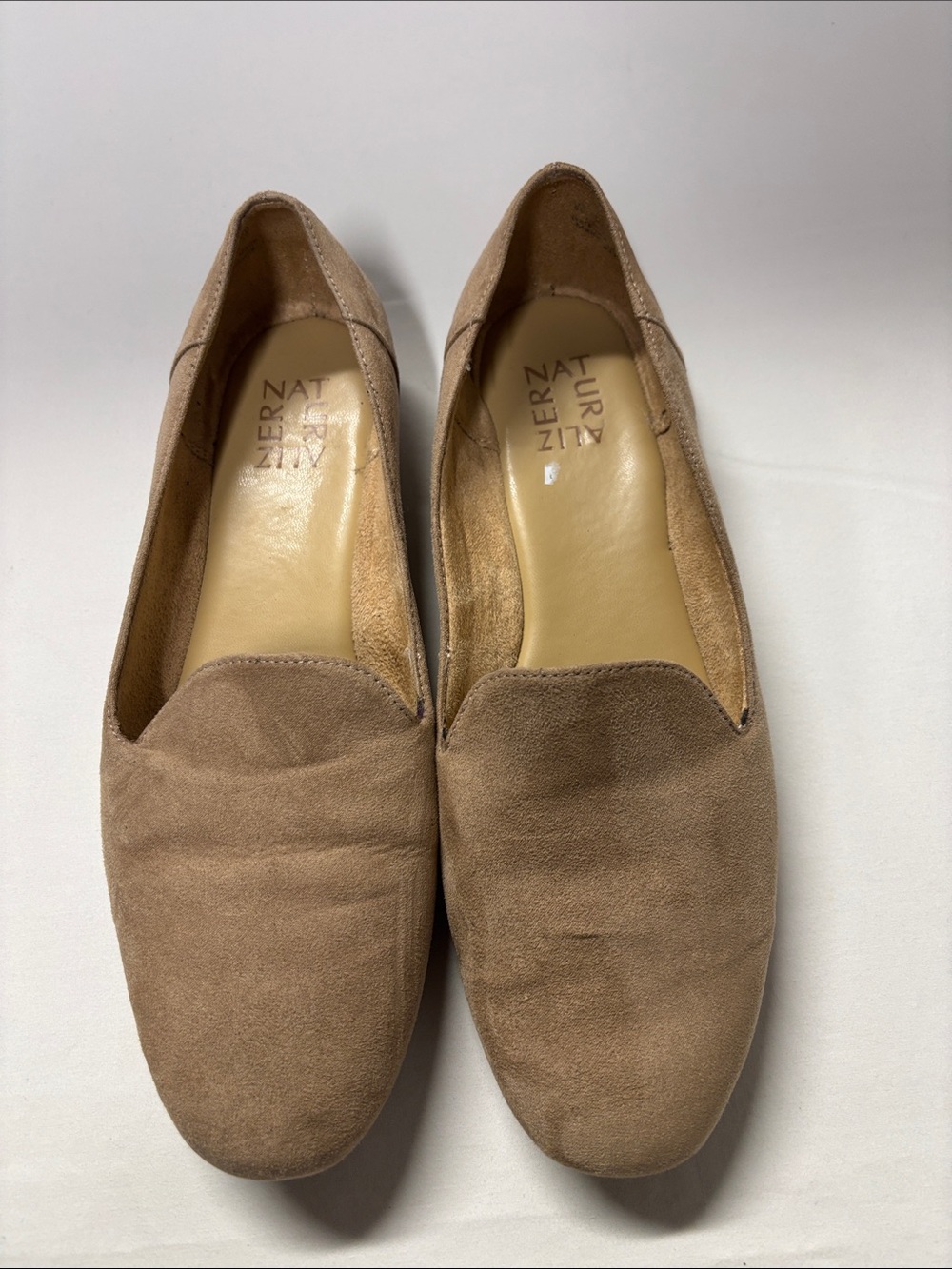 Naturalizer Taupe Suede Slip-On Loafers